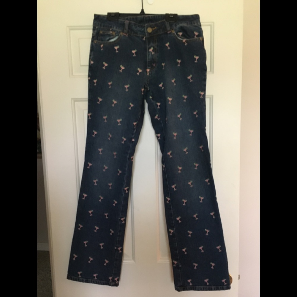 Lilly Pulitzer jeans with margarita glasses